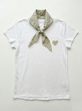 MYHPLSOL Heart Pattern T-shirt and Liberty Scarf Olive