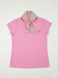MYHPLSPK Heart Pattern T-shirt and Liberty Scarf Pink