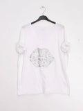 MYABPFBGY T-shirt "Amuse Bouche" Sequined White Background Gray