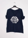 MYABPFBBK T-shirt "Amuse Bouche" Sequined White Background Black