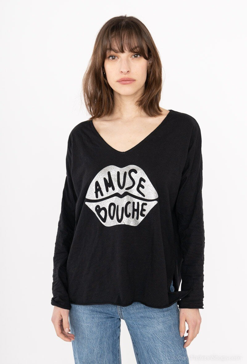 MYABPFBGD T-shirt "Amuse Bouche" Sequined White Background Gold