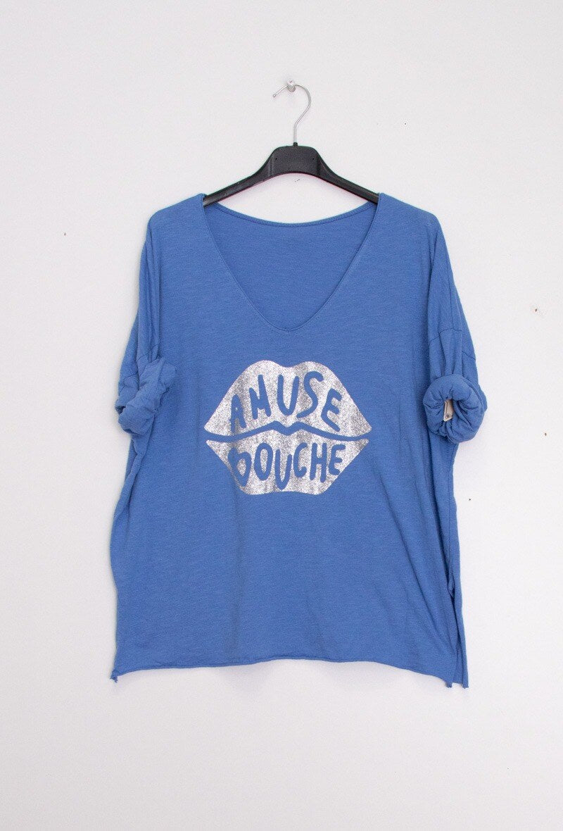 MYABPRB T-shirt "Amuse Bouche" Sequined Royal Blue