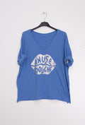 MYABPRB T-shirt "Amuse Bouche" Sequined Royal Blue