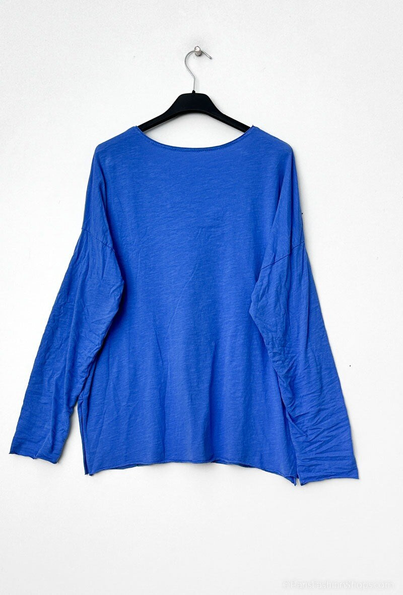 MYABPRB T-shirt "Amuse Bouche" Sequined Royal Blue