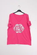 MYABPFU T-shirt "Amuse Bouche" Sequined Fuchsia