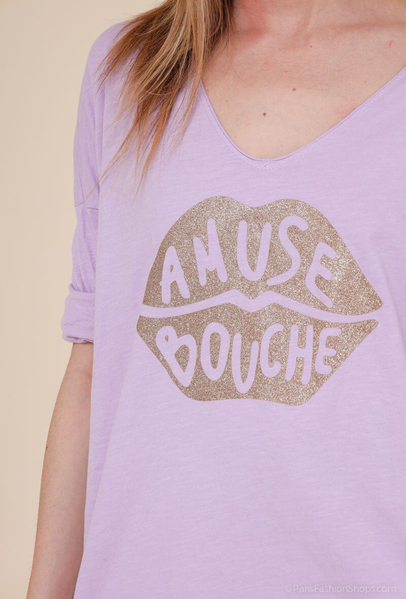 MYABPLI T-shirt "Amuse Bouche" Sequined Lilac