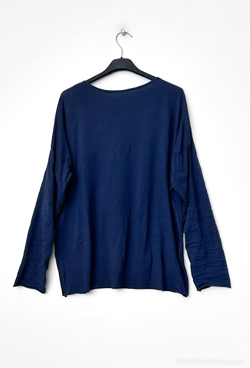 MYABPNV T-shirt "Amuse Bouche" Sequined Navy
