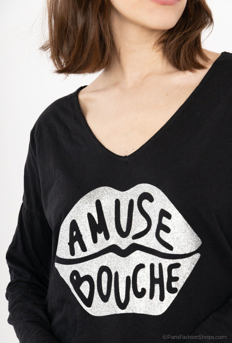 MYABPBK T-shirt "Amuse Bouche" Sequined Black