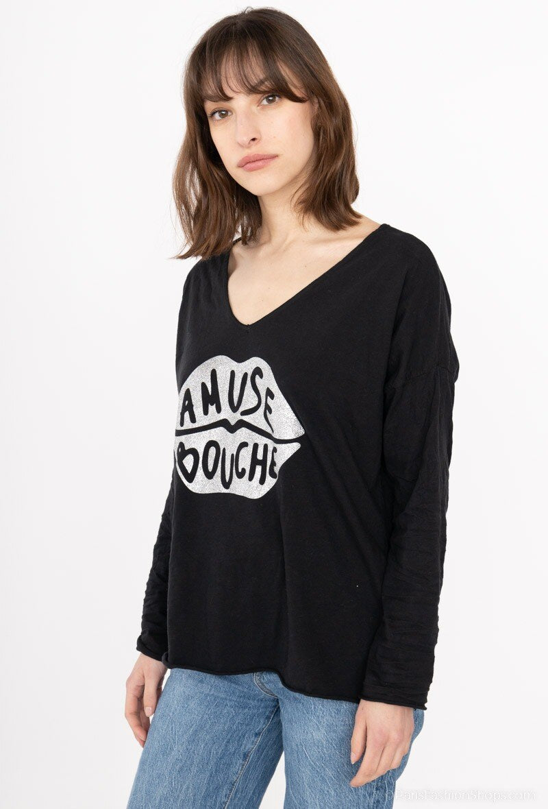 MYABPBK T-shirt "Amuse Bouche" Sequined Black