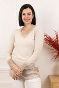 MYLBG T-shirt with lace Beige