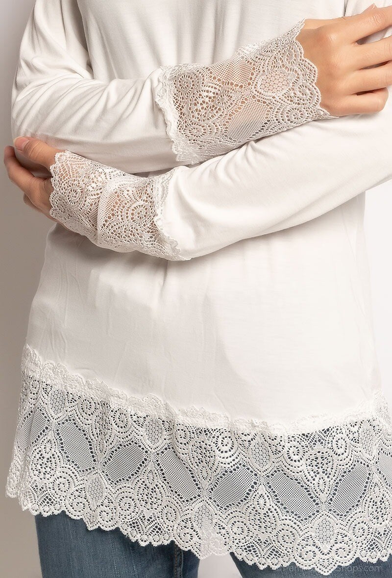 MYLW T-shirt with lace White