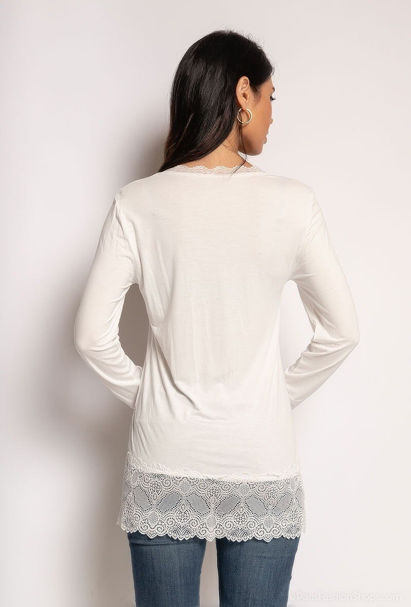 MYLW T-shirt with lace White