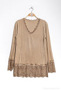 MYLCA T-shirt with lace Camel