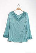 MYLSLTCE Long Sleeve Lace Top Celadon