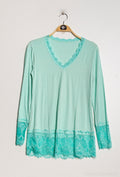 MYLAM T-shirt with lace Aqua Marine