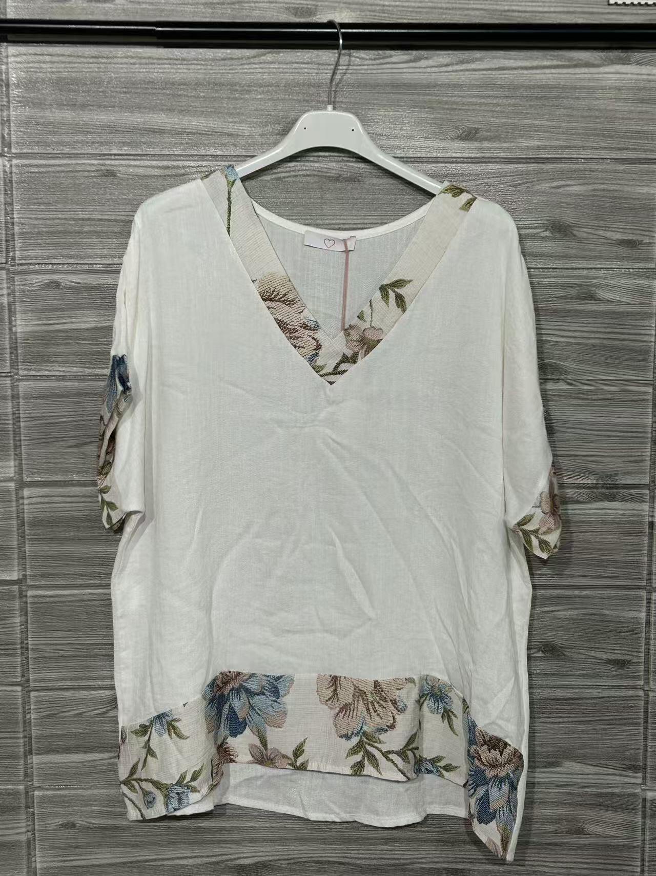 ZOT039WH Daisy Print Cotton Set White