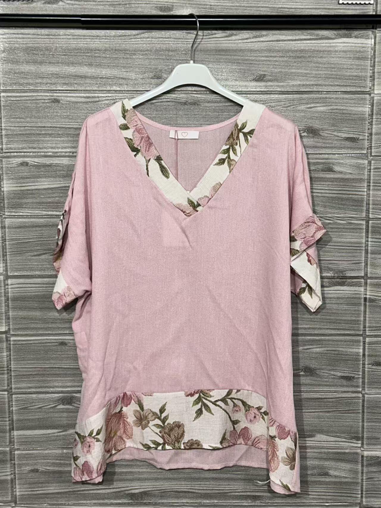 ZOT039BH Daisy Print Cotton Set Blush