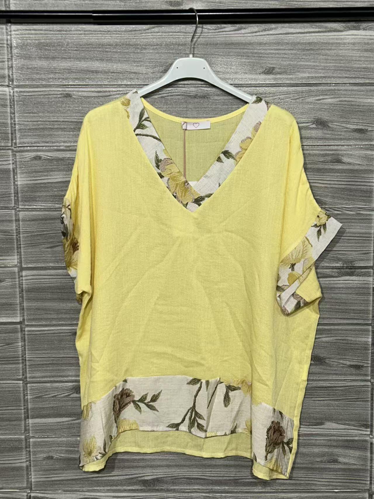 ZOT039YL Daisy Print Cotton Set Yellow