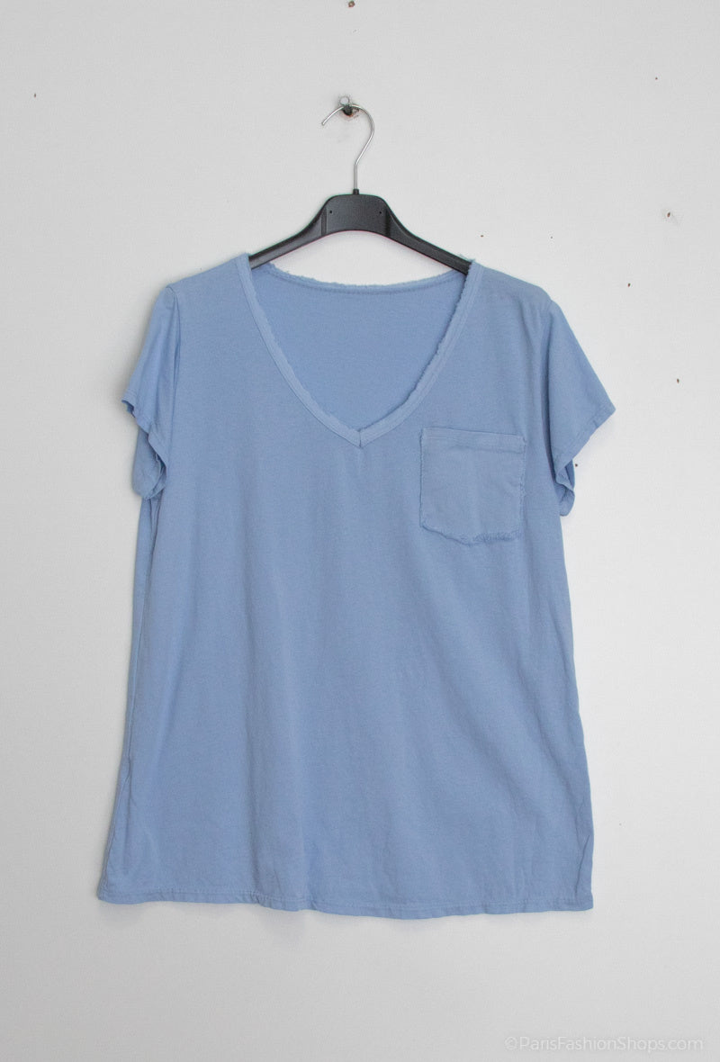 MYRPSB T-shirt with ripped pocket Sky Blue