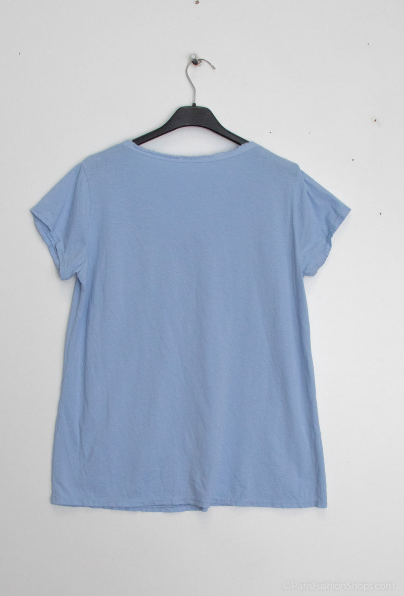 MYRPSB T-shirt with ripped pocket Sky Blue