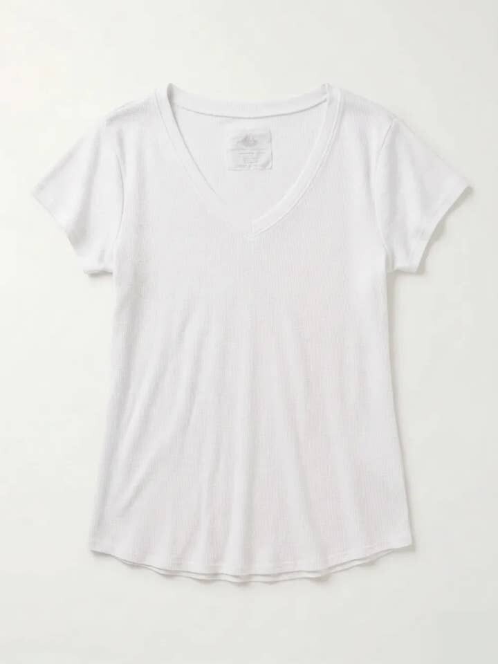 MYBVHLW Basic V-Neck T-Shirt Hello Lover White