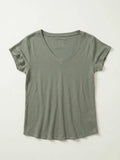 MYBVHLKK Basic V-Neck T-Shirt Hello Lover Kaki