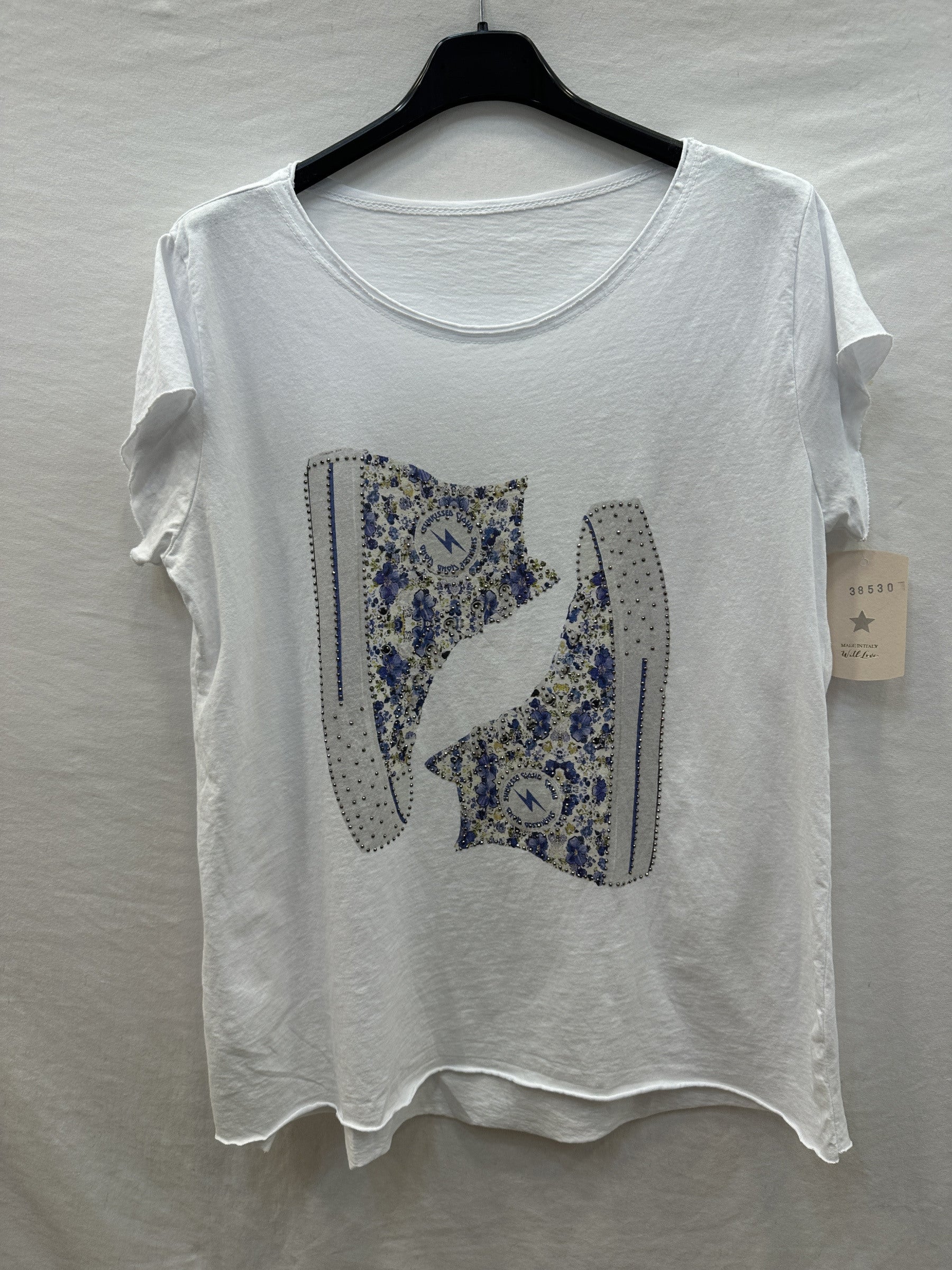 MYWLSBL White T-shirt Liberty Sneakers Blue