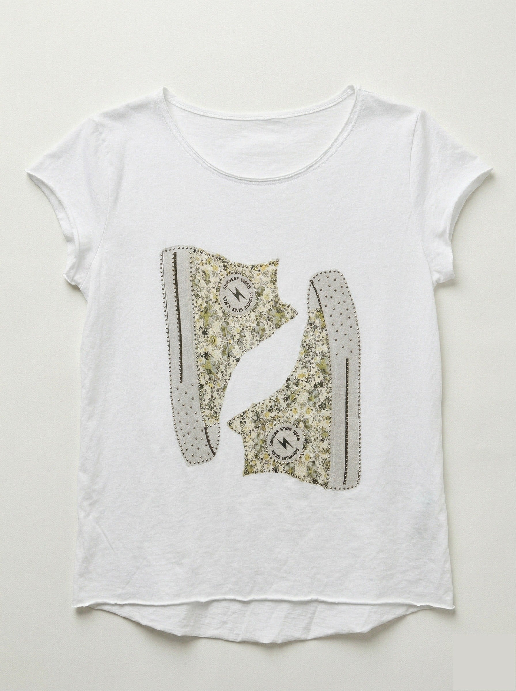 MYWLSOL White T-shirt Liberty Sneakers Olive
