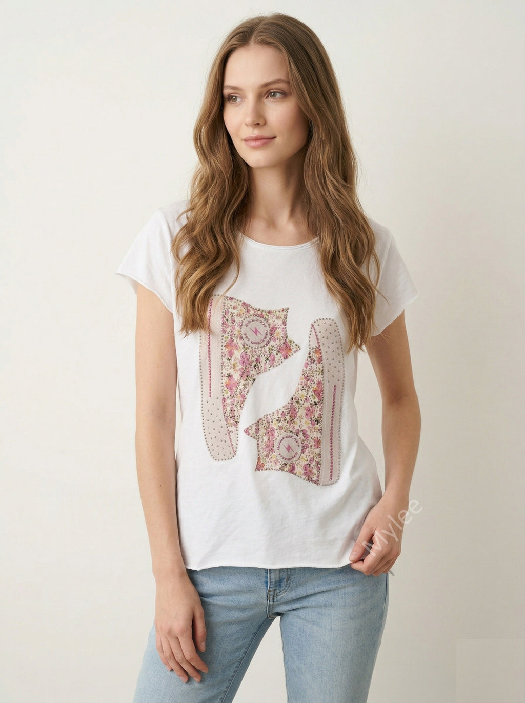 MYWLSORO White T-shirt Liberty Sneakers Old Rose