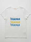 MYWEKSB White T-shirt with Embossed Kiss Sky Blue