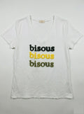 MYWEKKK White T-shirt with Embossed Kiss Kaki