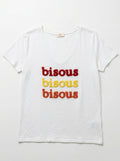 MYWEKR White T-shirt with Embossed Kiss Red