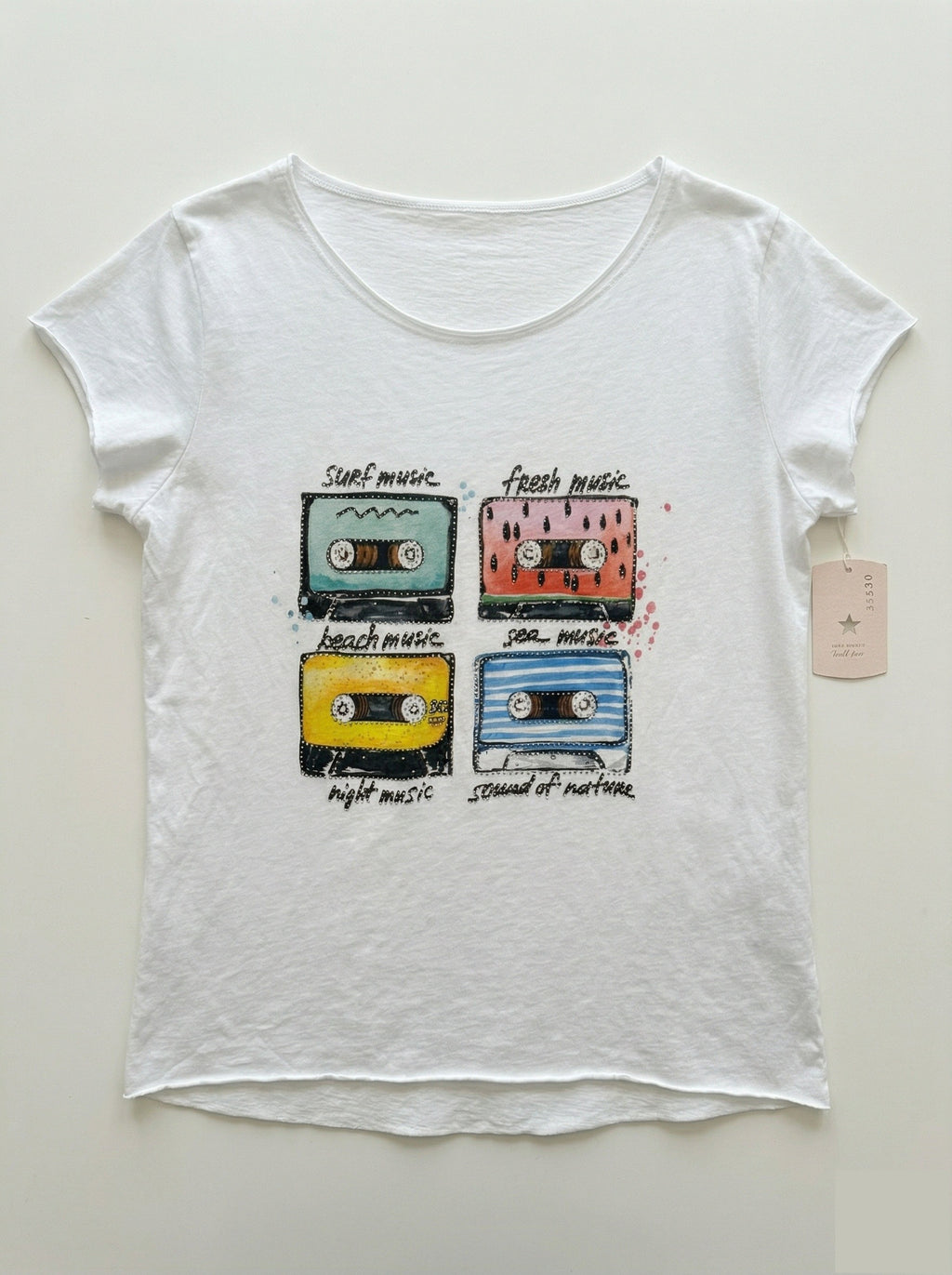 MYWRCW White T-shirt Retro Cassettes White
