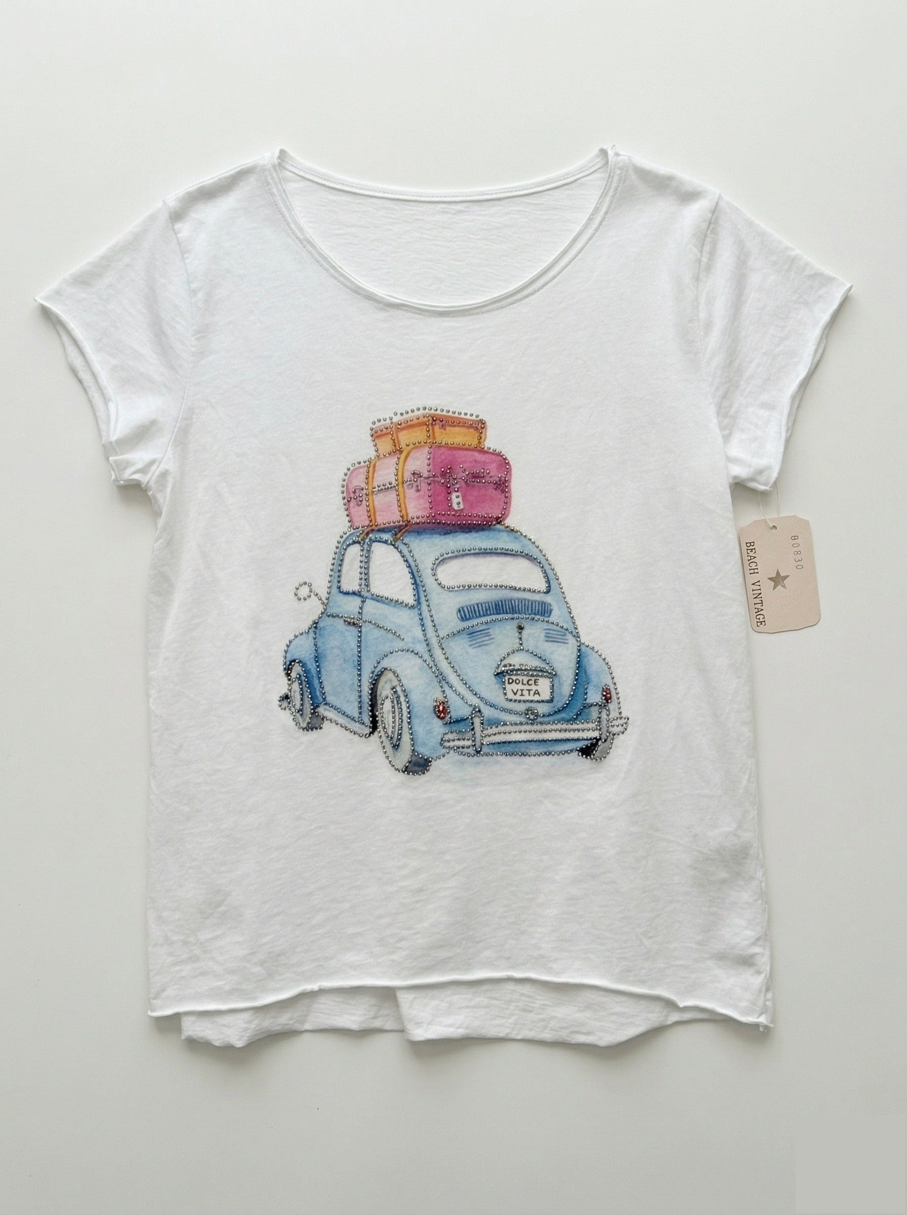 MYWLBW White Ladybug Blue T-shirt White