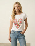 MYWCFHW White Coral Flower Heart T-shirt White