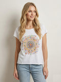 MYWMMW White Mandala T-shirt Multicolor White