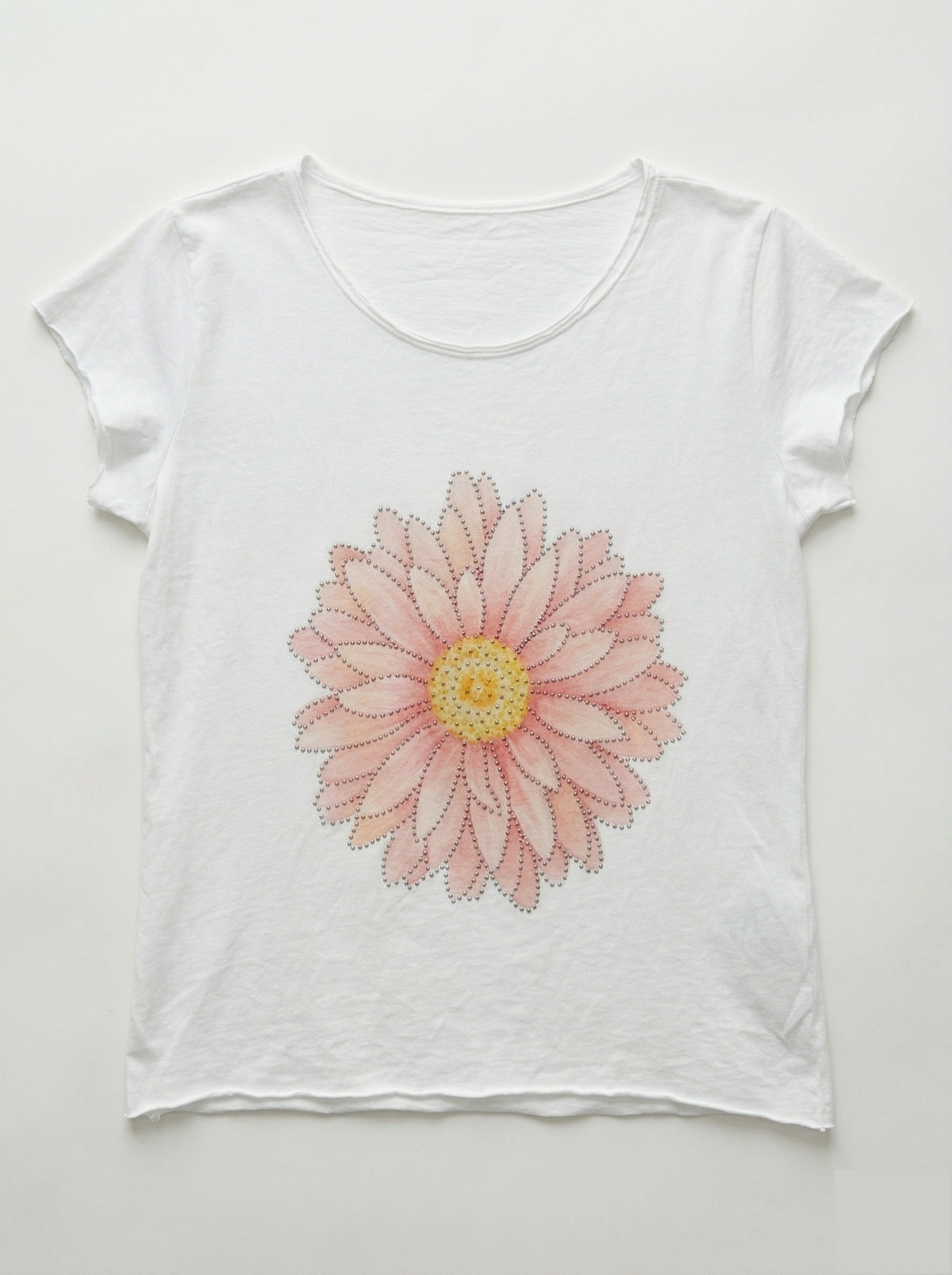 MYWDPW White Daisy Pink T-shirt White