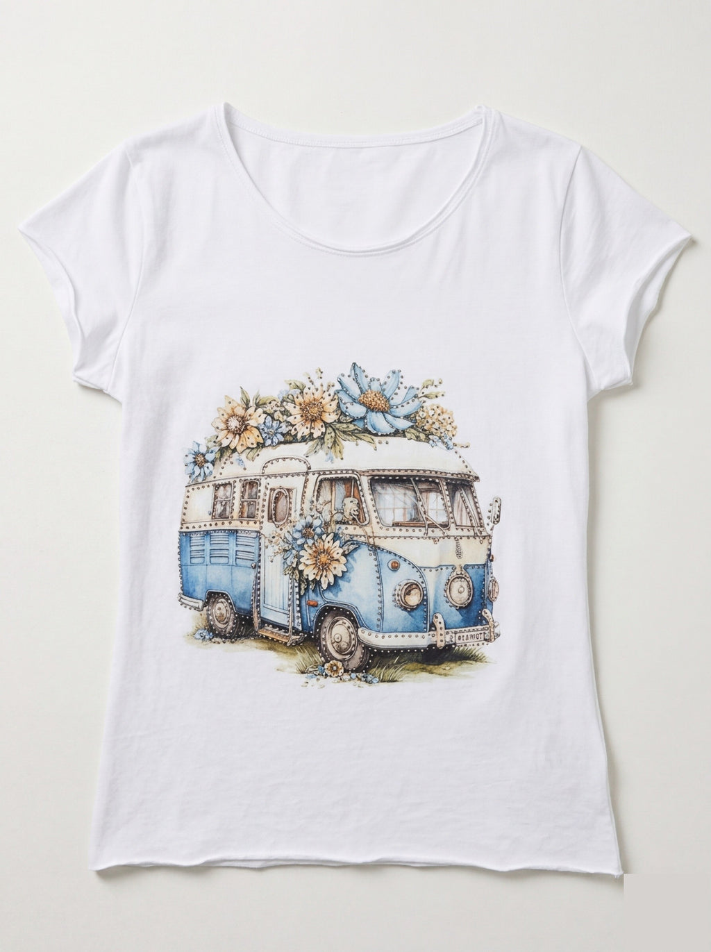 MYWFVW White Flower Van T-shirt White