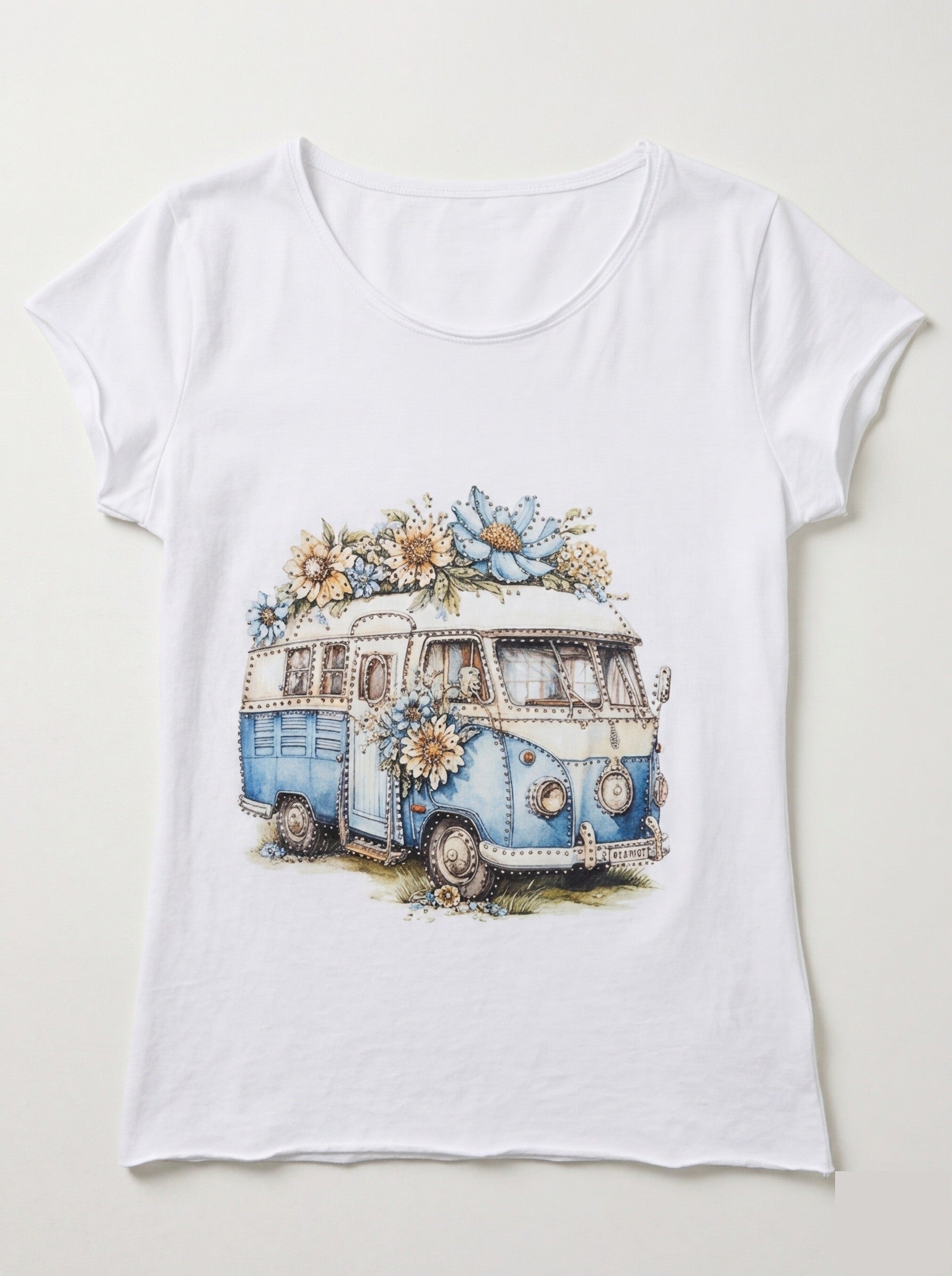 MYWFVW White Flower Van T-shirt White