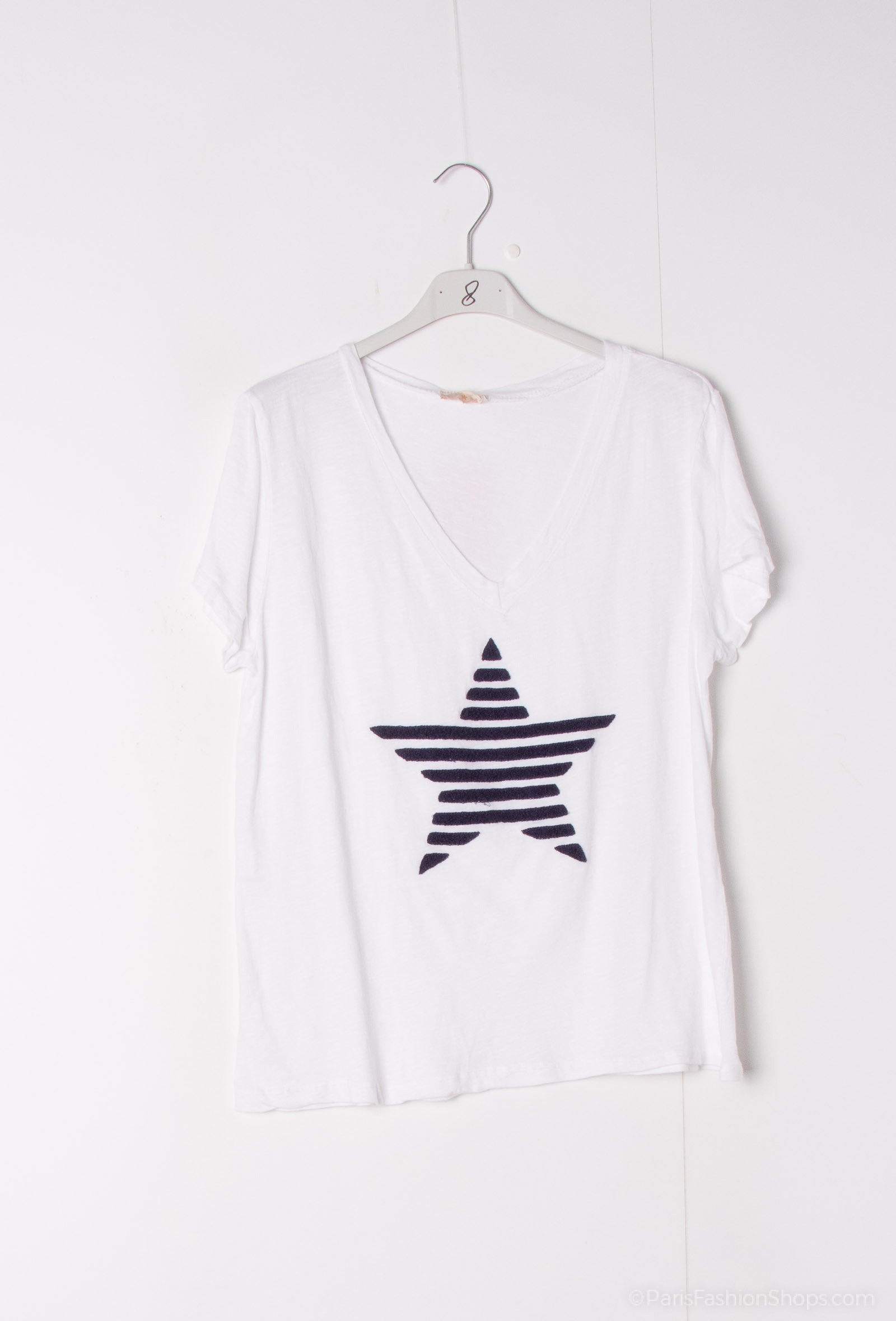 MYSSEEB Striped star embroidered t-shirt Estate Blue
