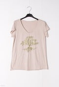 MYEGTBG T-shirt embroidered with glitter tree Beige
