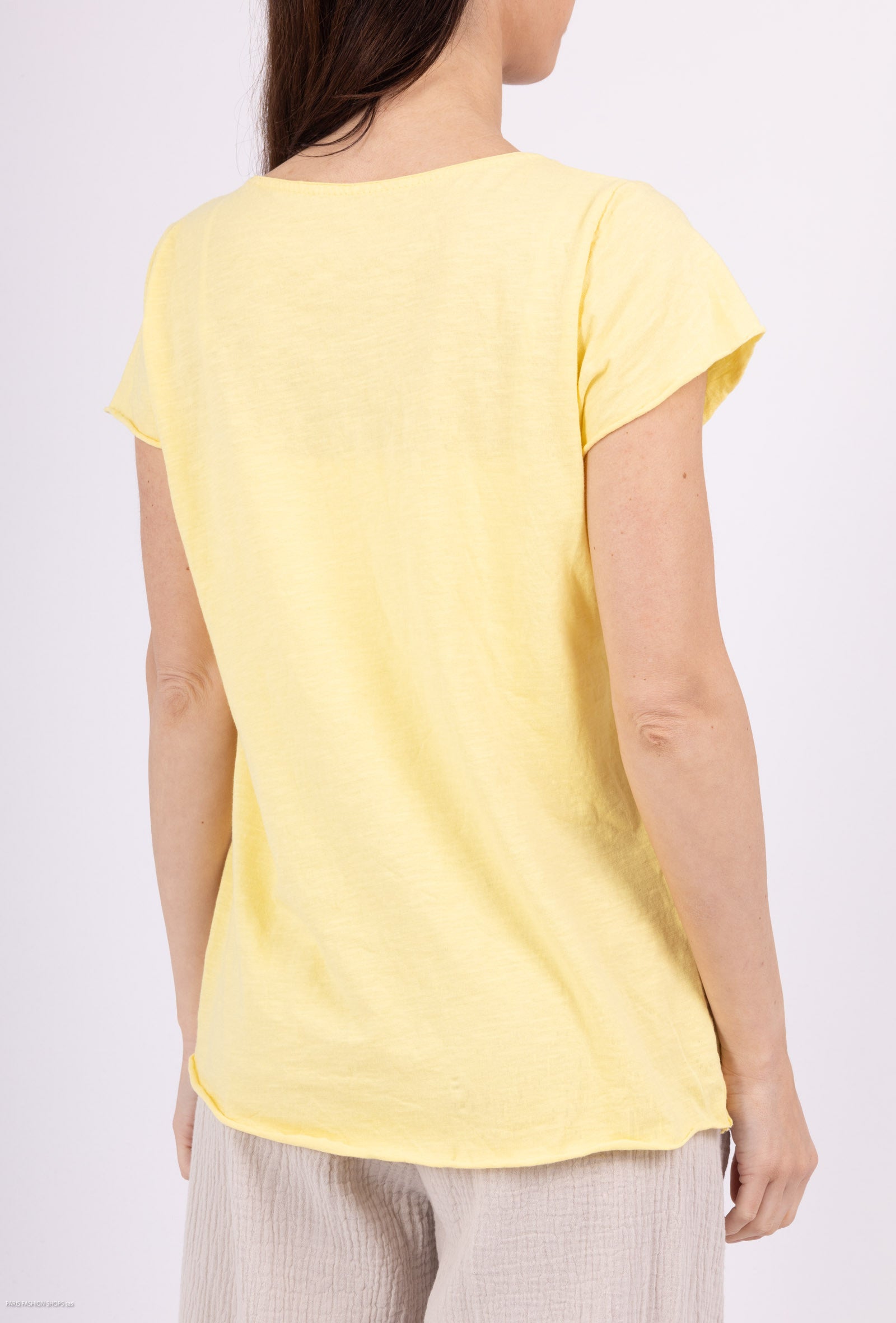MYEGTY T-shirt embroidered with glitter tree Yellow