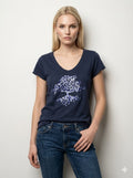 MYEGTNV T-shirt embroidered with glitter tree Navy