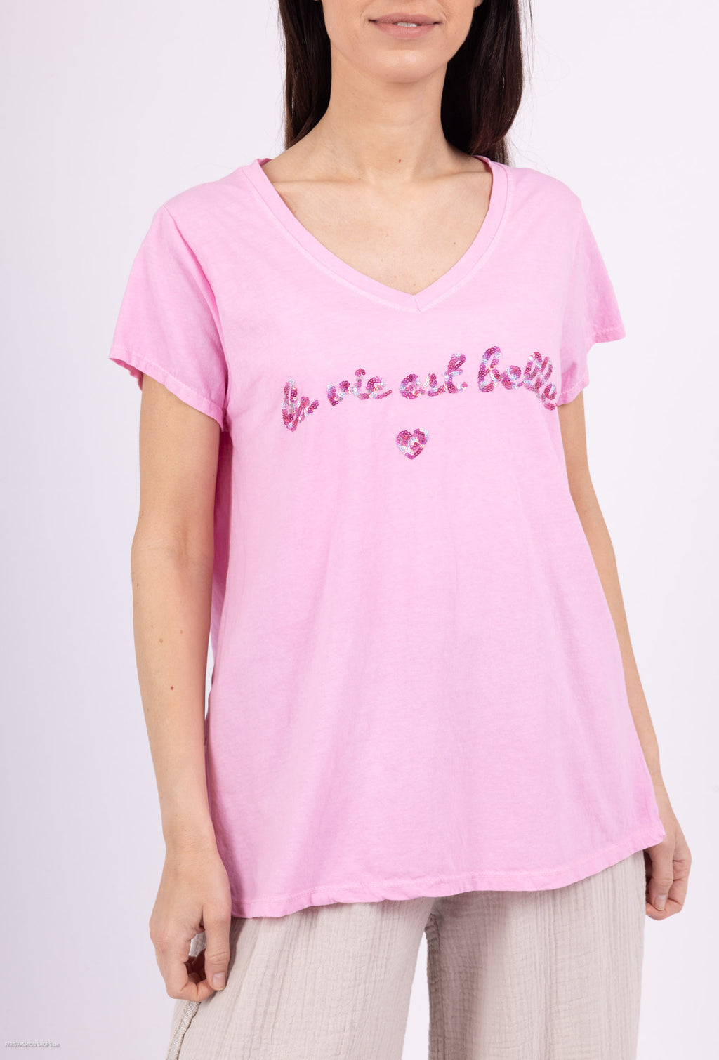 MYGEBRS Glottum embroidered t-shirt is beautiful Rose Shadow