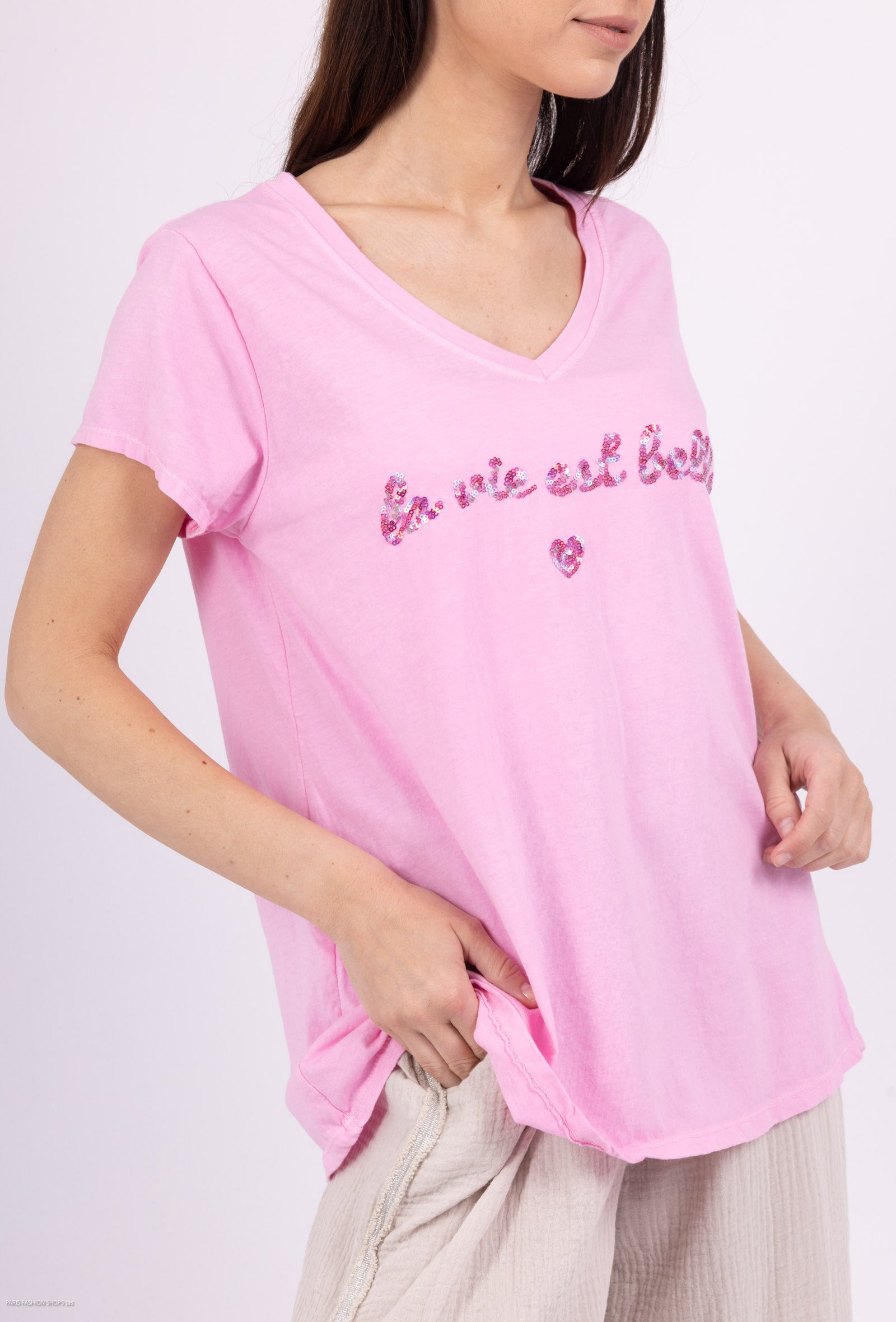 MYGEBRS Glottum embroidered t-shirt is beautiful Rose Shadow