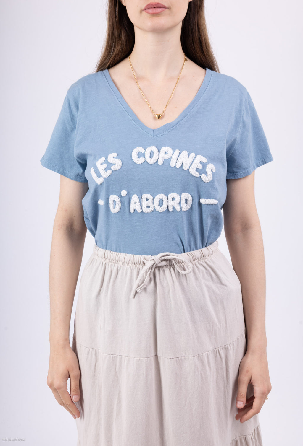 MYGEFDN Girlfriend embroidered t-shirt first Denim