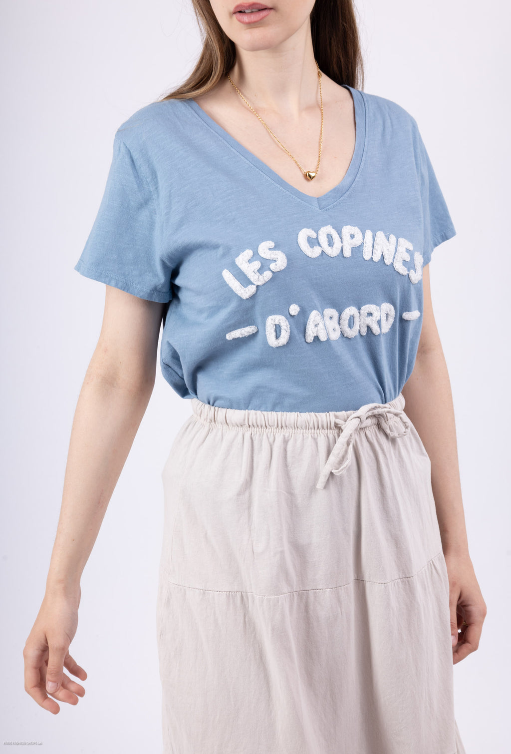 MYGEFDN Girlfriend embroidered t-shirt first Denim