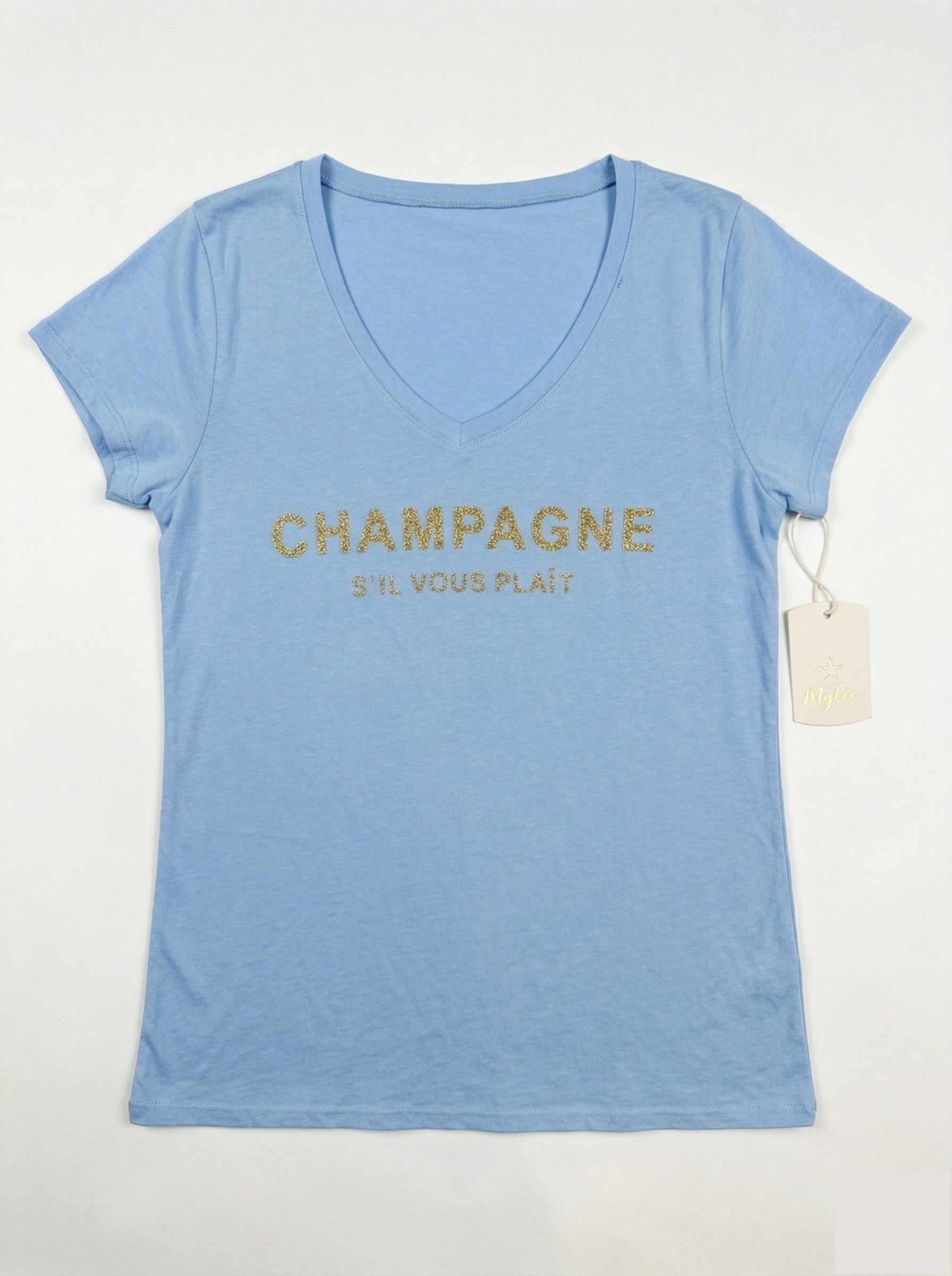 MYCPSB "Champagne Please" T-shirt Sky Blue