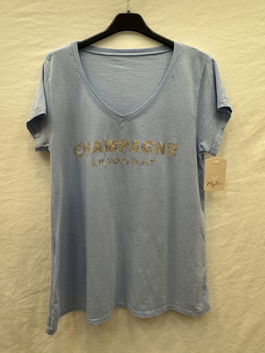 MYCPSB "Champagne Please" T-shirt Sky Blue