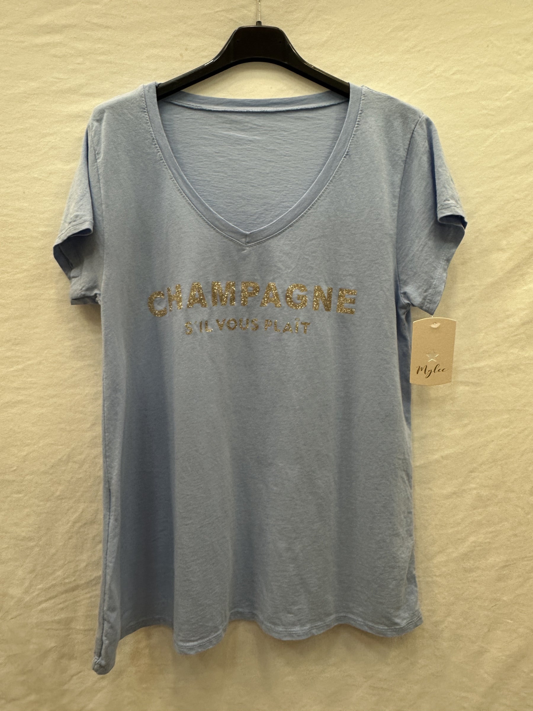 MYCPSB "Champagne Please" T-shirt Sky Blue